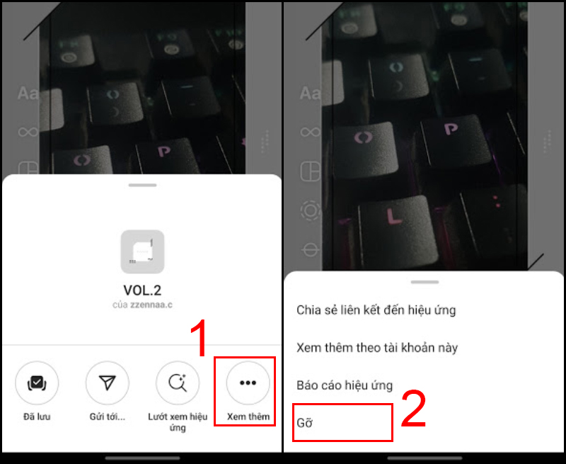 Xóa fliter - Android